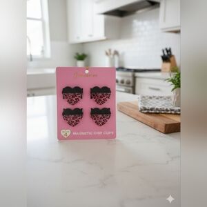 Juicy Couture Pink and Black Heart Chip Clips